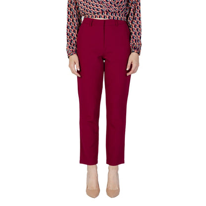 Bordeaux Polyester Jeans & Pant