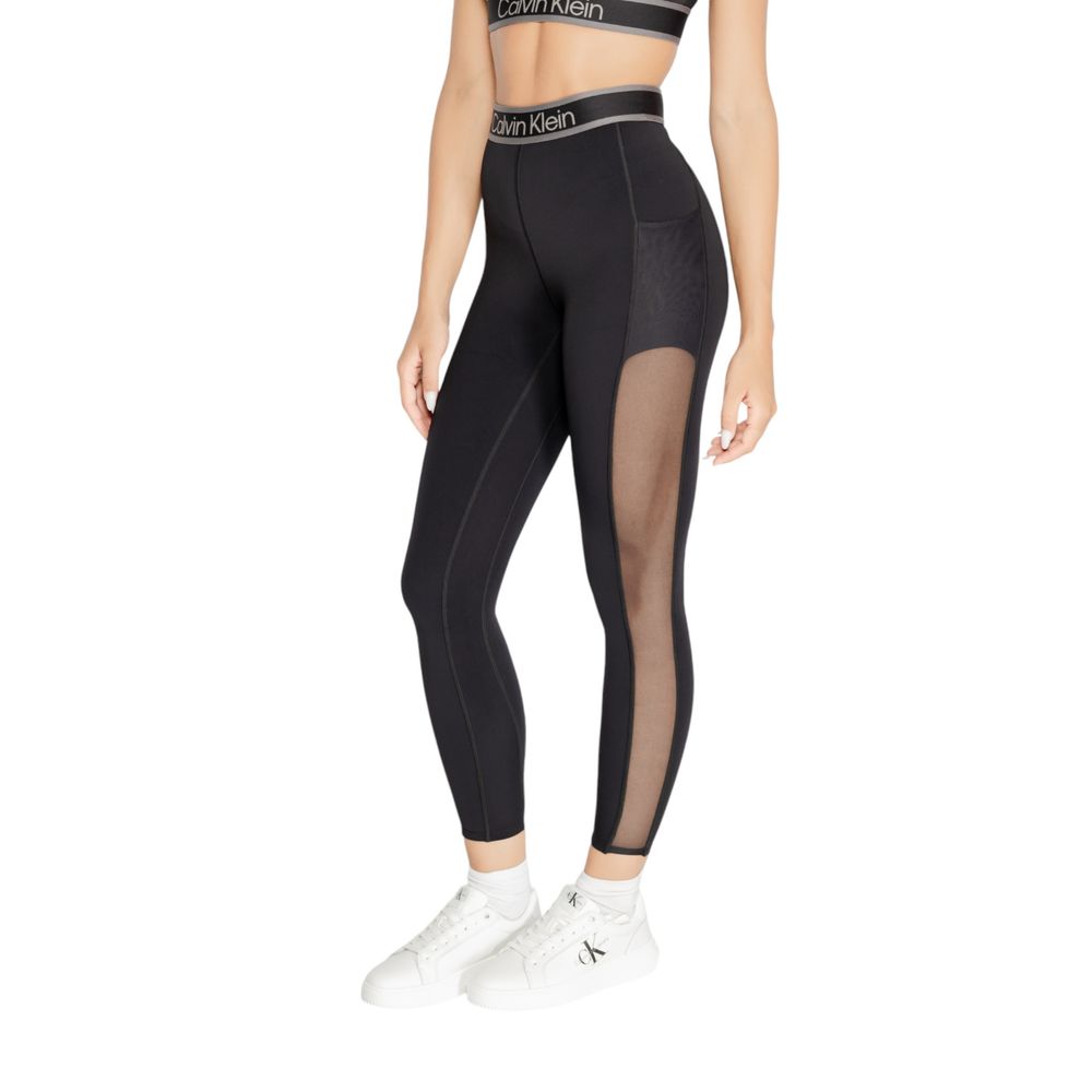 Black Mesh Panel Leggings