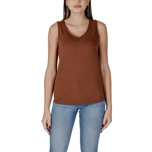 Brown Cotton Tops & T-Shirt