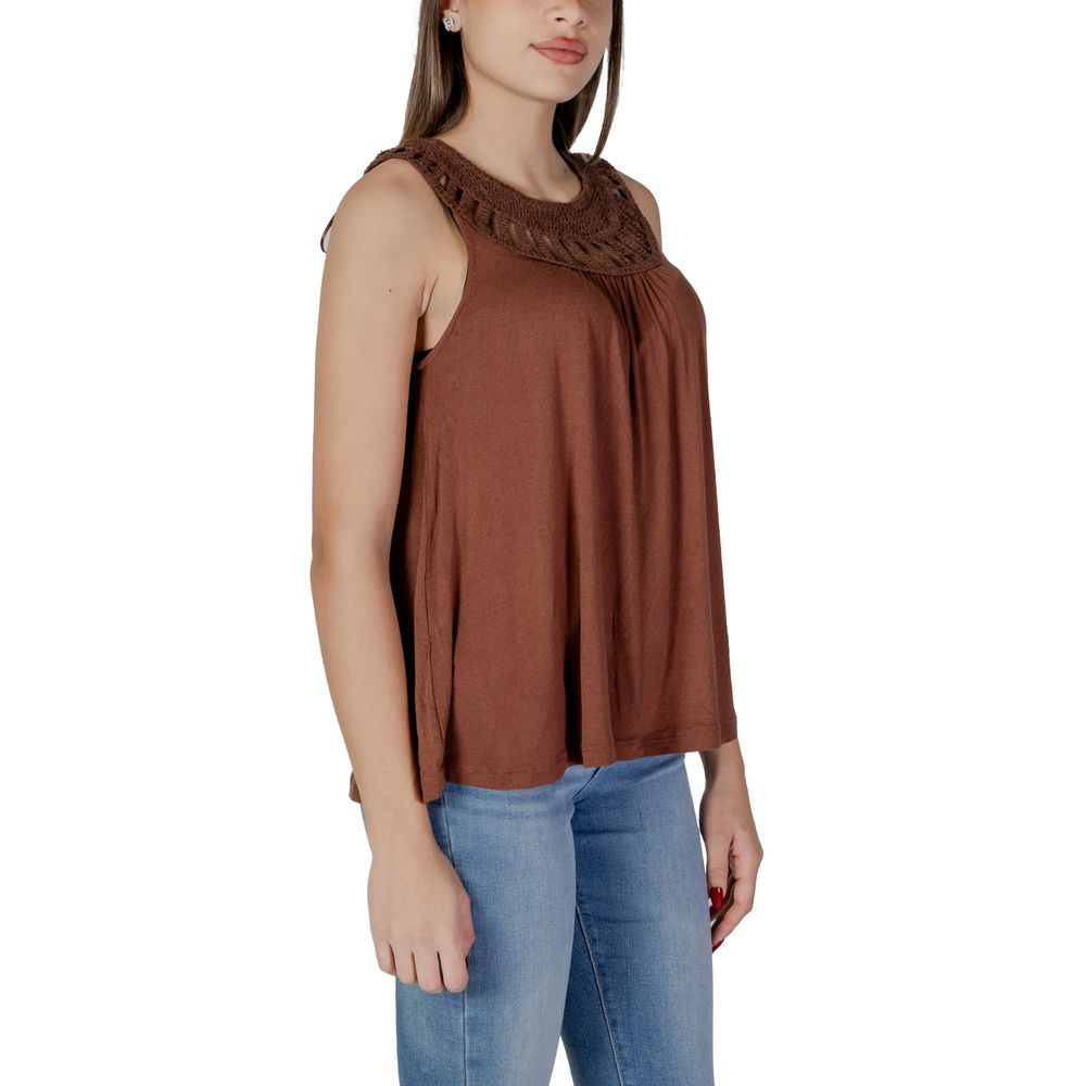 Brown Viscose Tops & T-Shirt