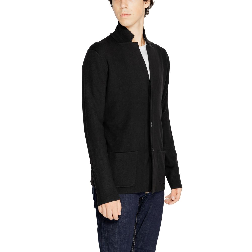 Black Wool Cardigan