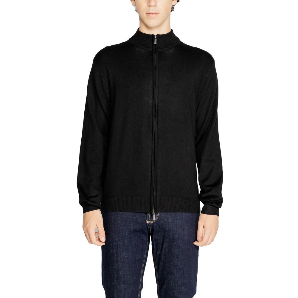 Hamaki-Ho Classic Black Zip-Up Cardigan for Men
