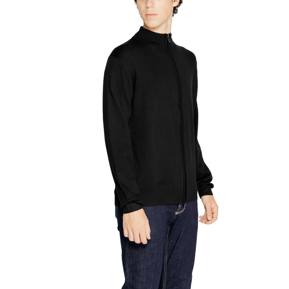 Hamaki-Ho Classic Black Zip-Up Cardigan for Men