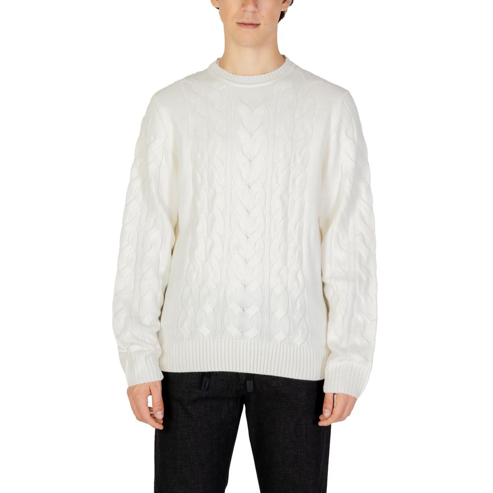 Hamaki-Ho White Cable Knit Sweater for Men