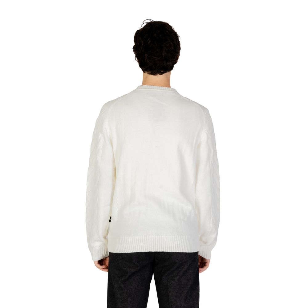 Hamaki-Ho White Cable Knit Sweater for Men
