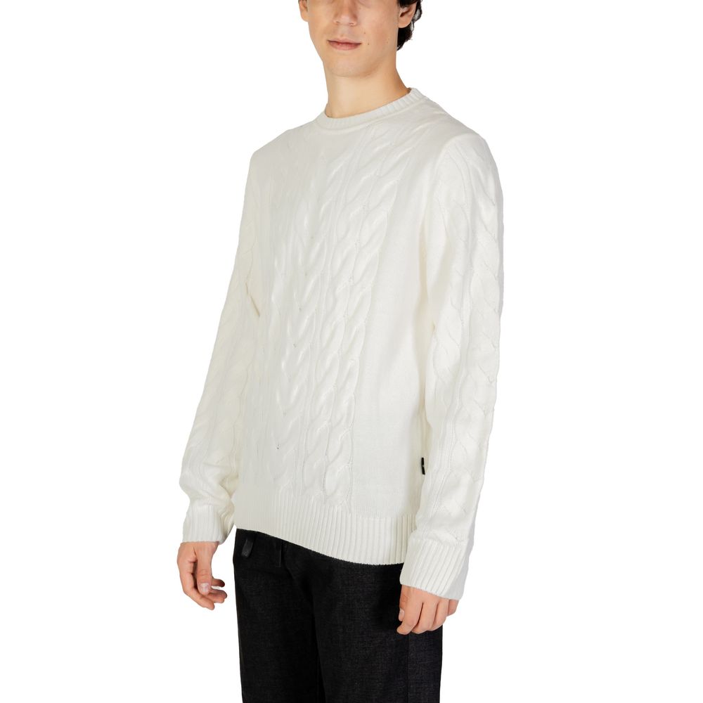 Hamaki-Ho White Cable Knit Sweater for Men