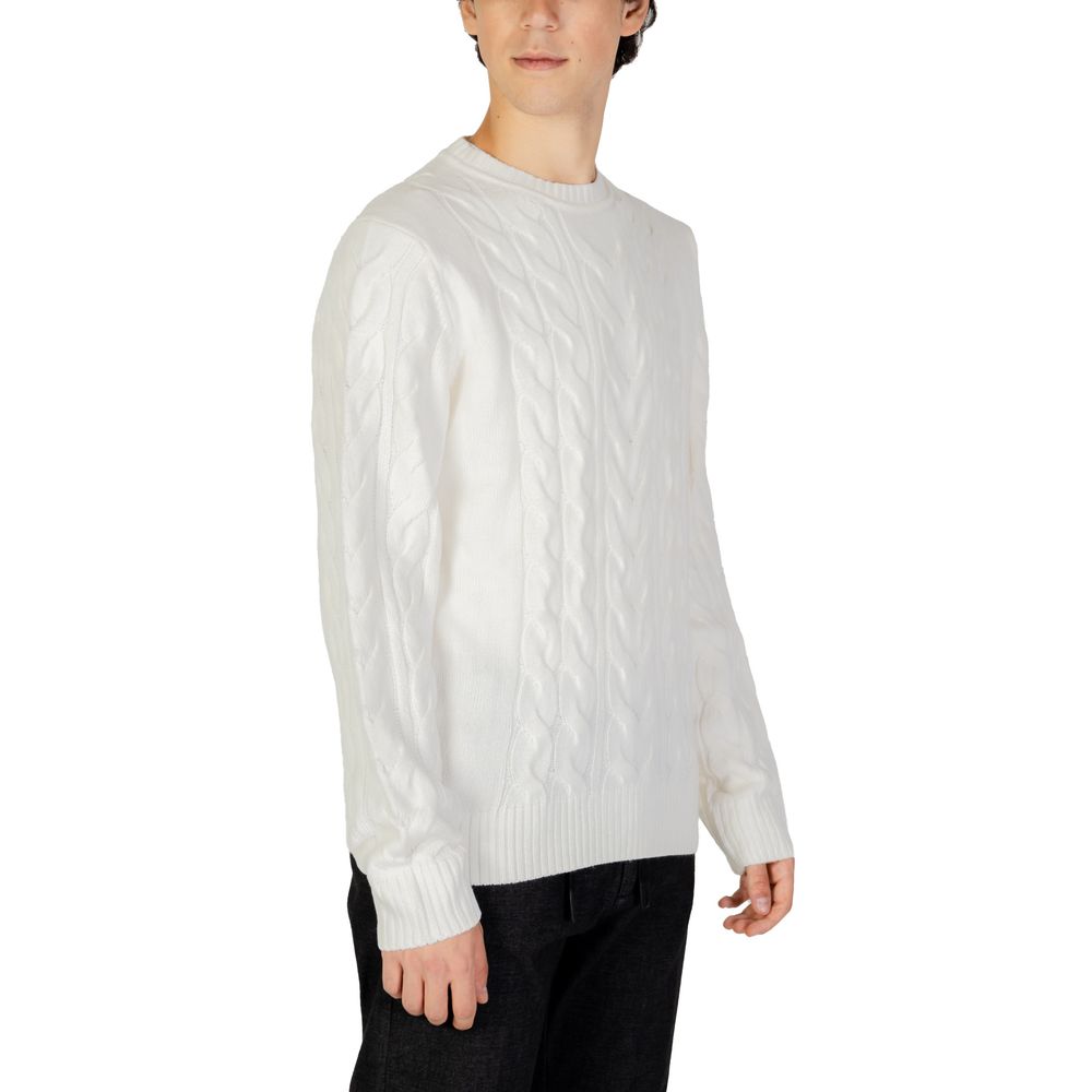 Hamaki-Ho White Cable Knit Sweater for Men