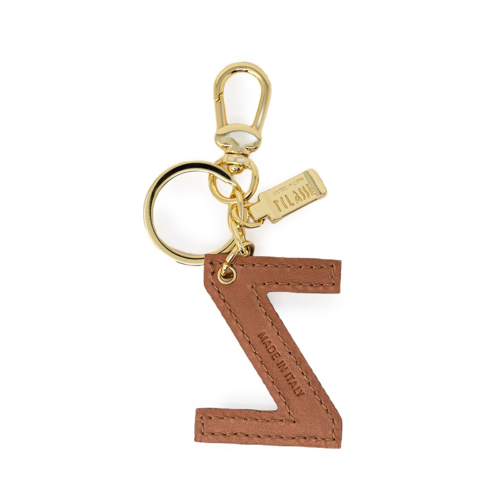 Beige Leather Keychain for Women