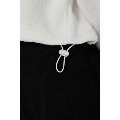 White Cropped Half Zip Fleece Jumper