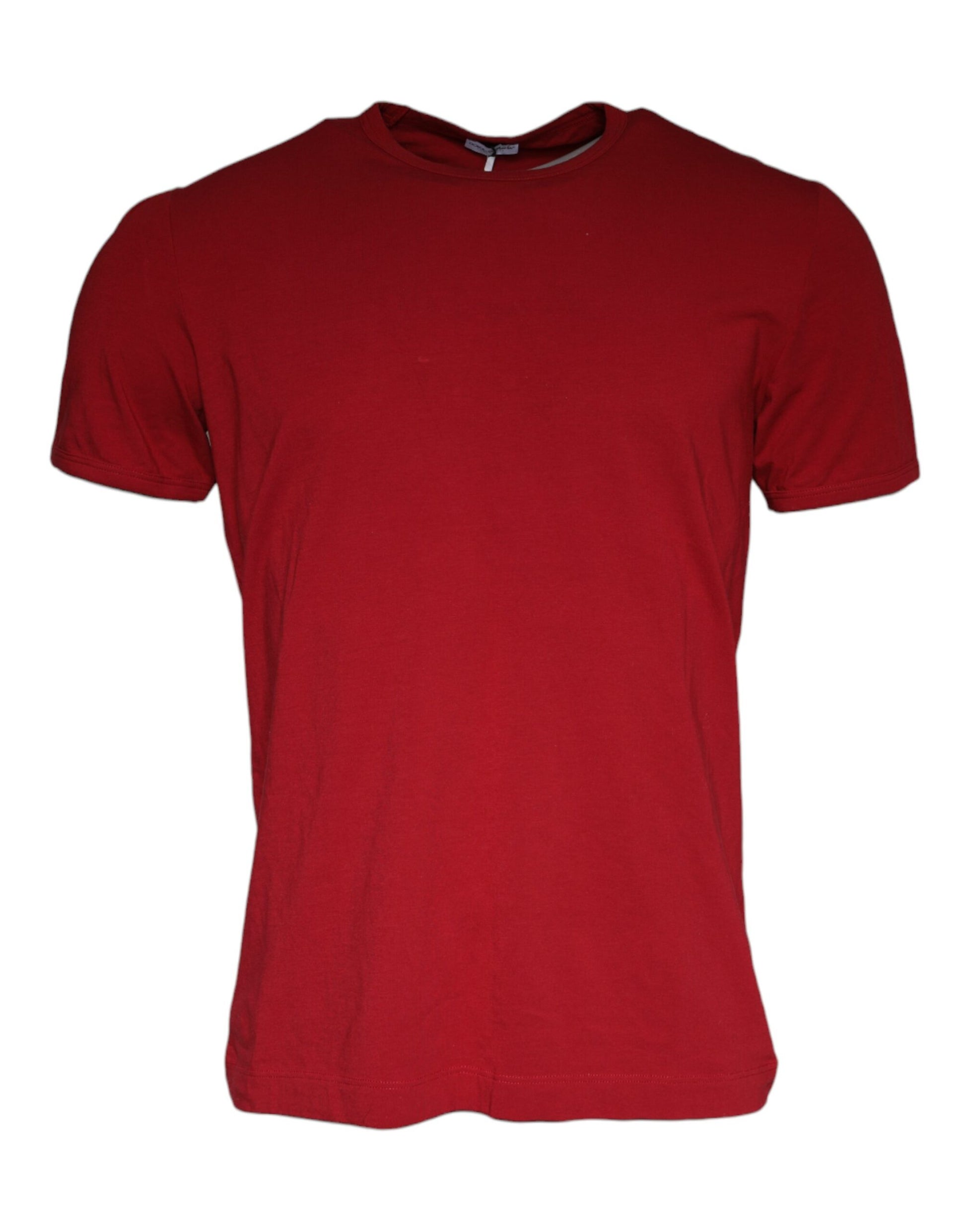 Red Cotton Round Neck Short Sleeve T-shirt