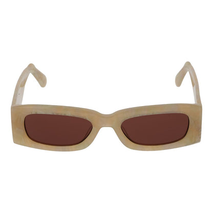 GCDS Unisex Sunglasses – Cream Frame with Burgundy Lenses, 52mm