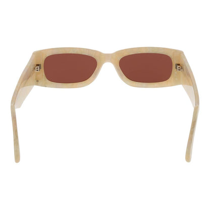 GCDS Unisex Sunglasses – Cream Frame with Burgundy Lenses, 52mm