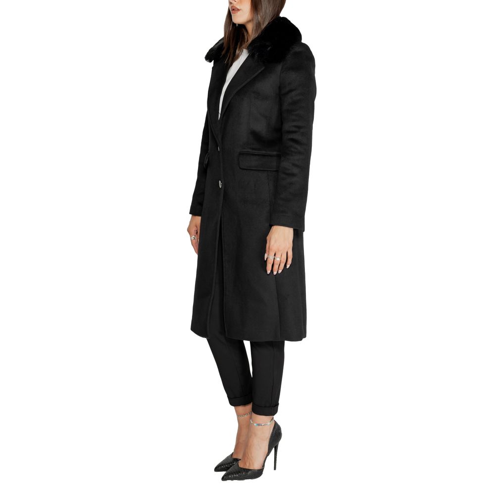 Black Polyester Jackets & Coat