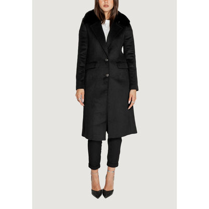 Black Polyester Jackets & Coat