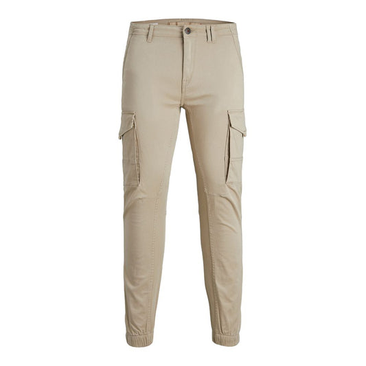 Beige Cotton Jeans & Pant