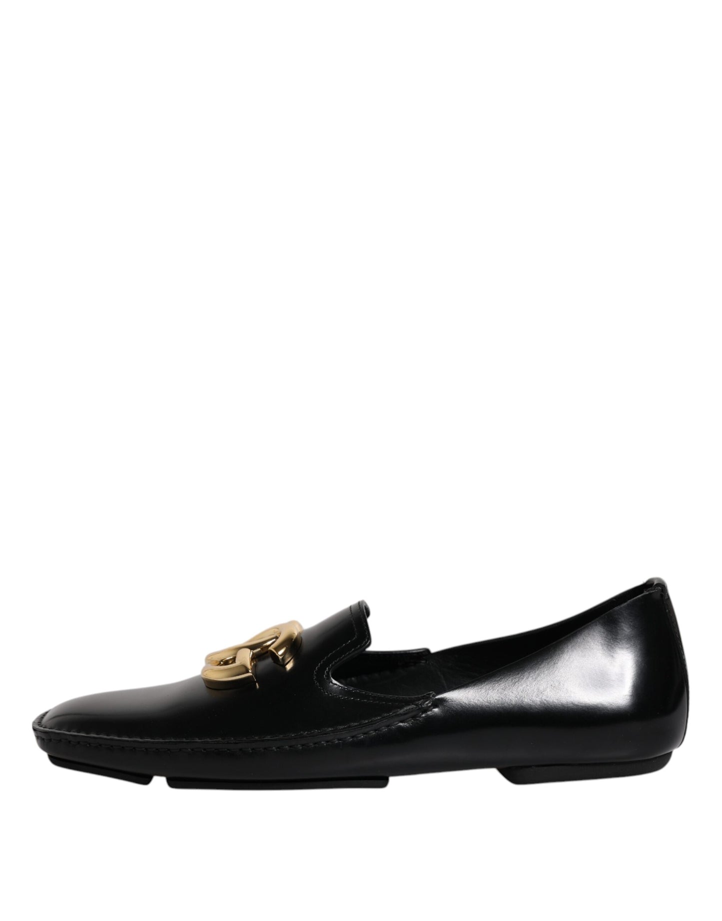 Black Leather DG Logo Loafer Men Dress Shoes