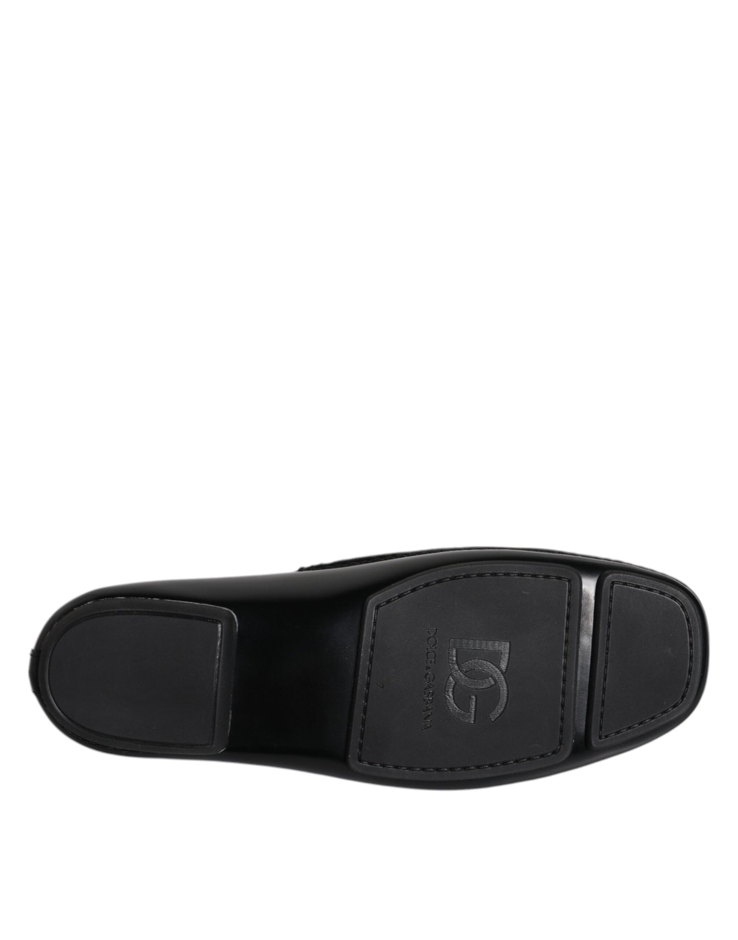 Black Leather DG Logo Loafer Men Dress Shoes