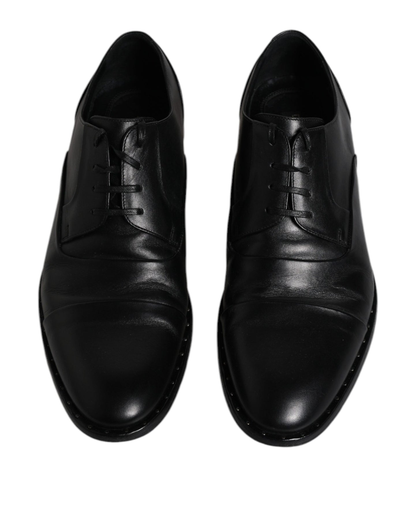 Black Leather Lace Up Men Derby Formal Shoes