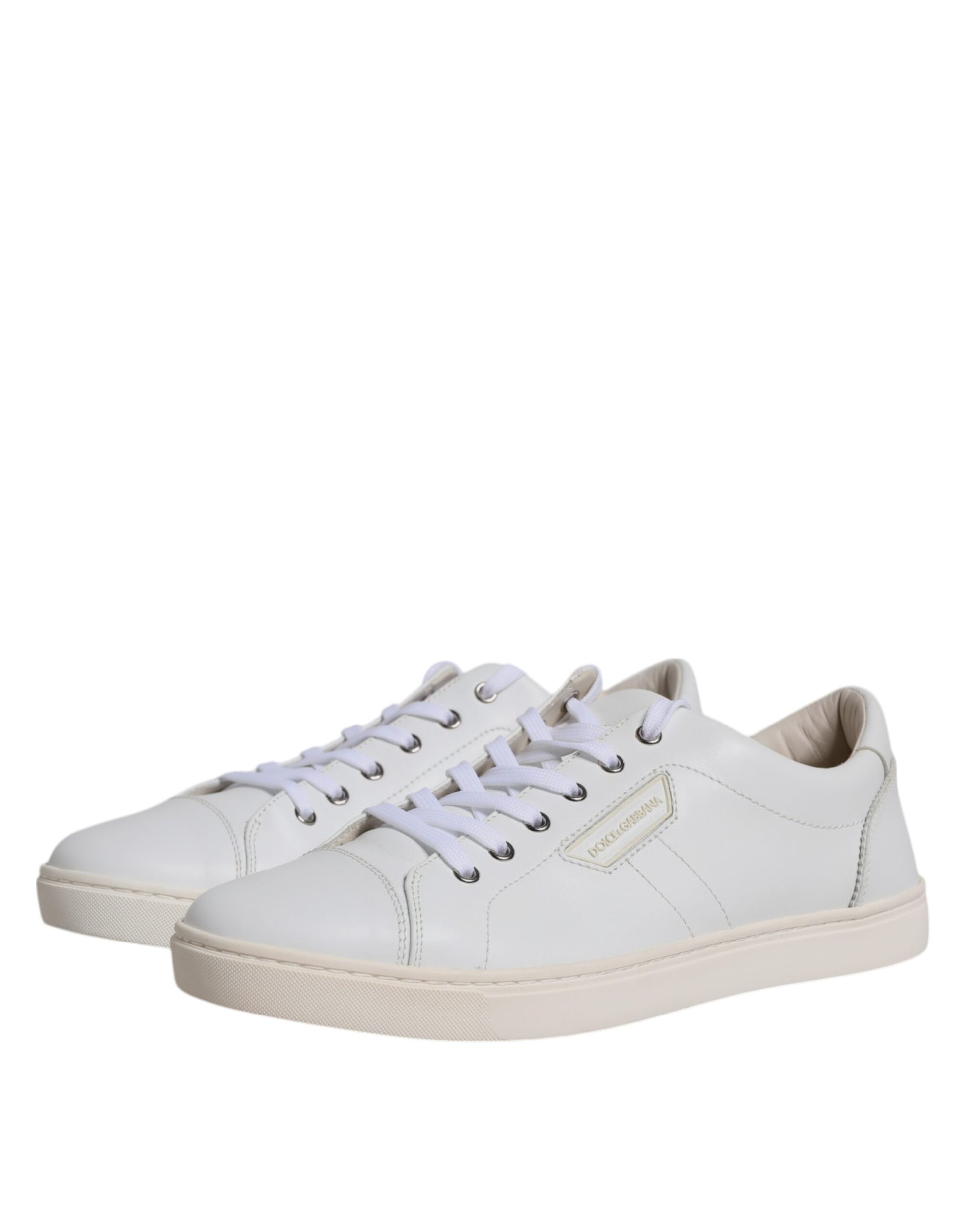 White Leather Low Top Men Sneakers Shoes