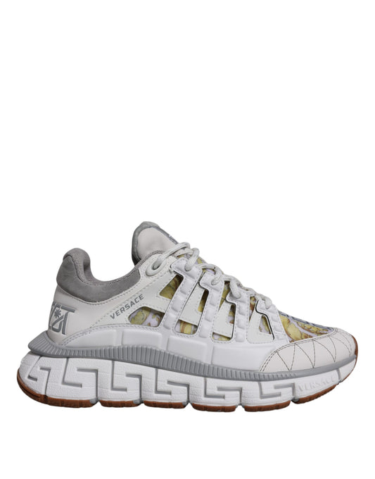 Versace White Barocco Trigreca Low Top Sneakers