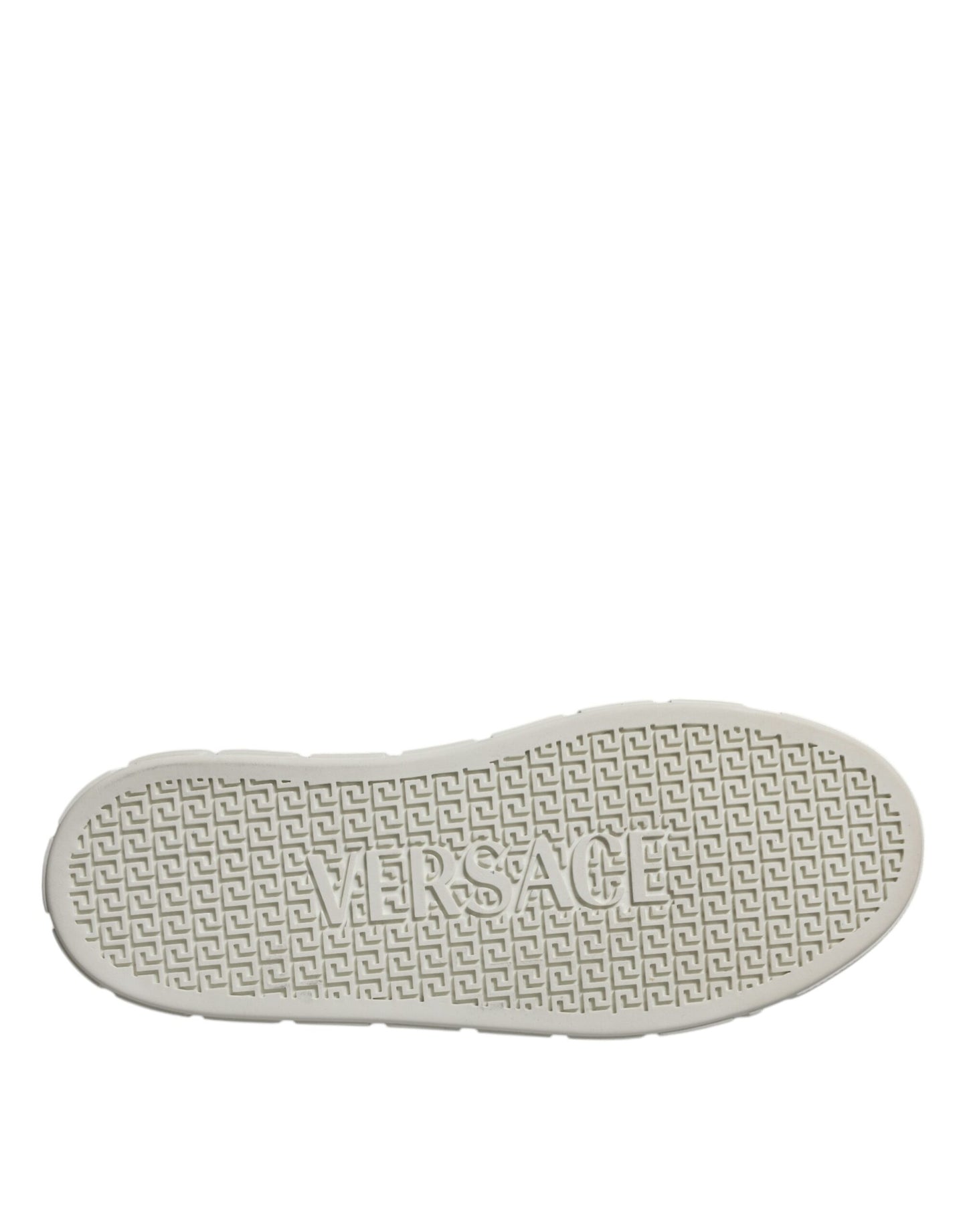 Versace - White & Brown Greca Print Low-Top Sneakers for Men