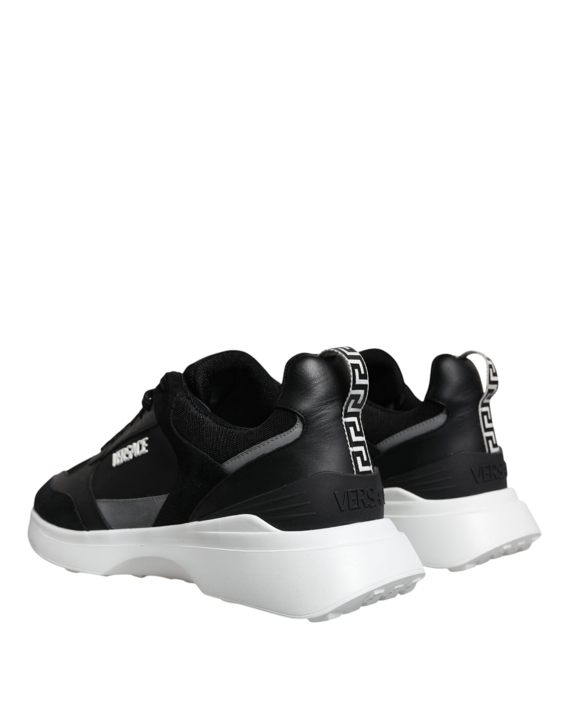 Versace Black Canvas Quad Fabric Medusa Low Top Sneakers