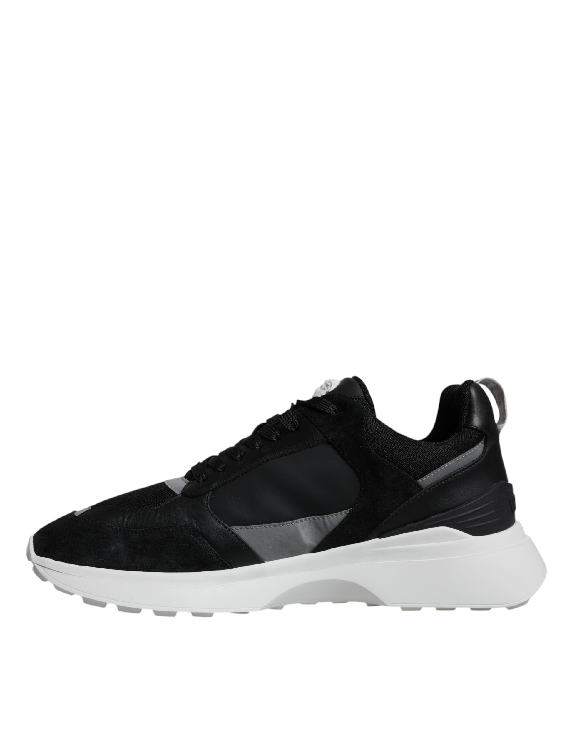 Versace Black Canvas Quad Fabric Medusa Low Top Sneakers