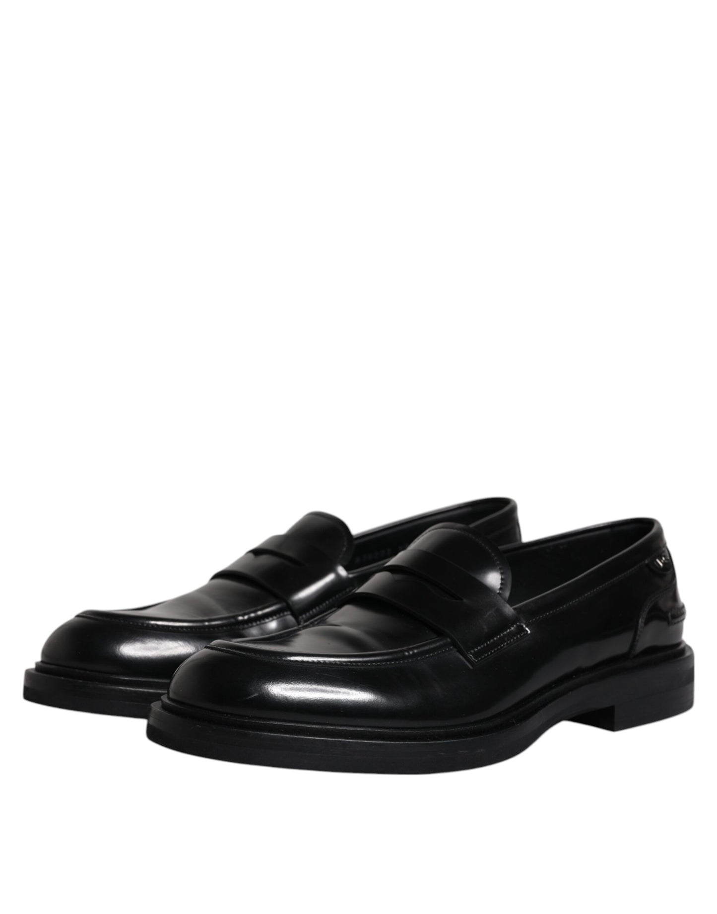 Black Leather Mocassin Formal Dress Shoes