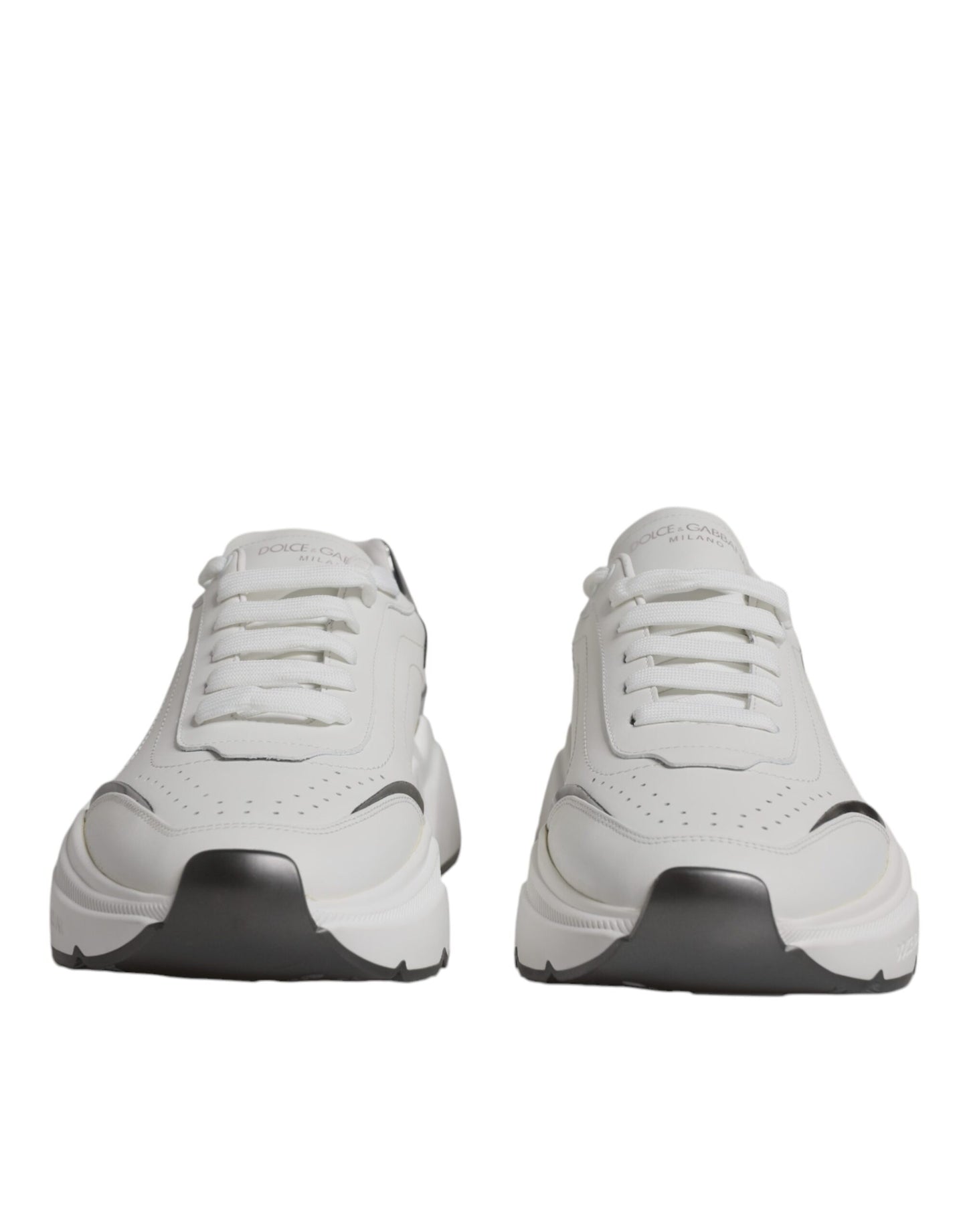 White Silver DAYMASTER Leather Sneakers Shoes