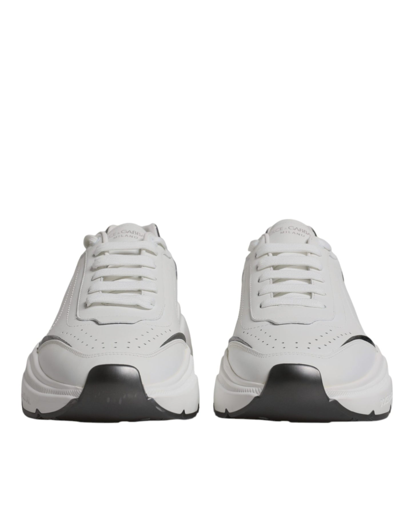 White Silver DAYMASTER Leather Sneakers Shoes