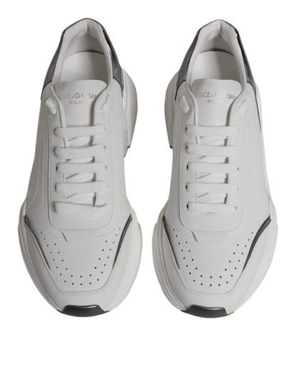 White Silver DAYMASTER Leather Sneakers Shoes