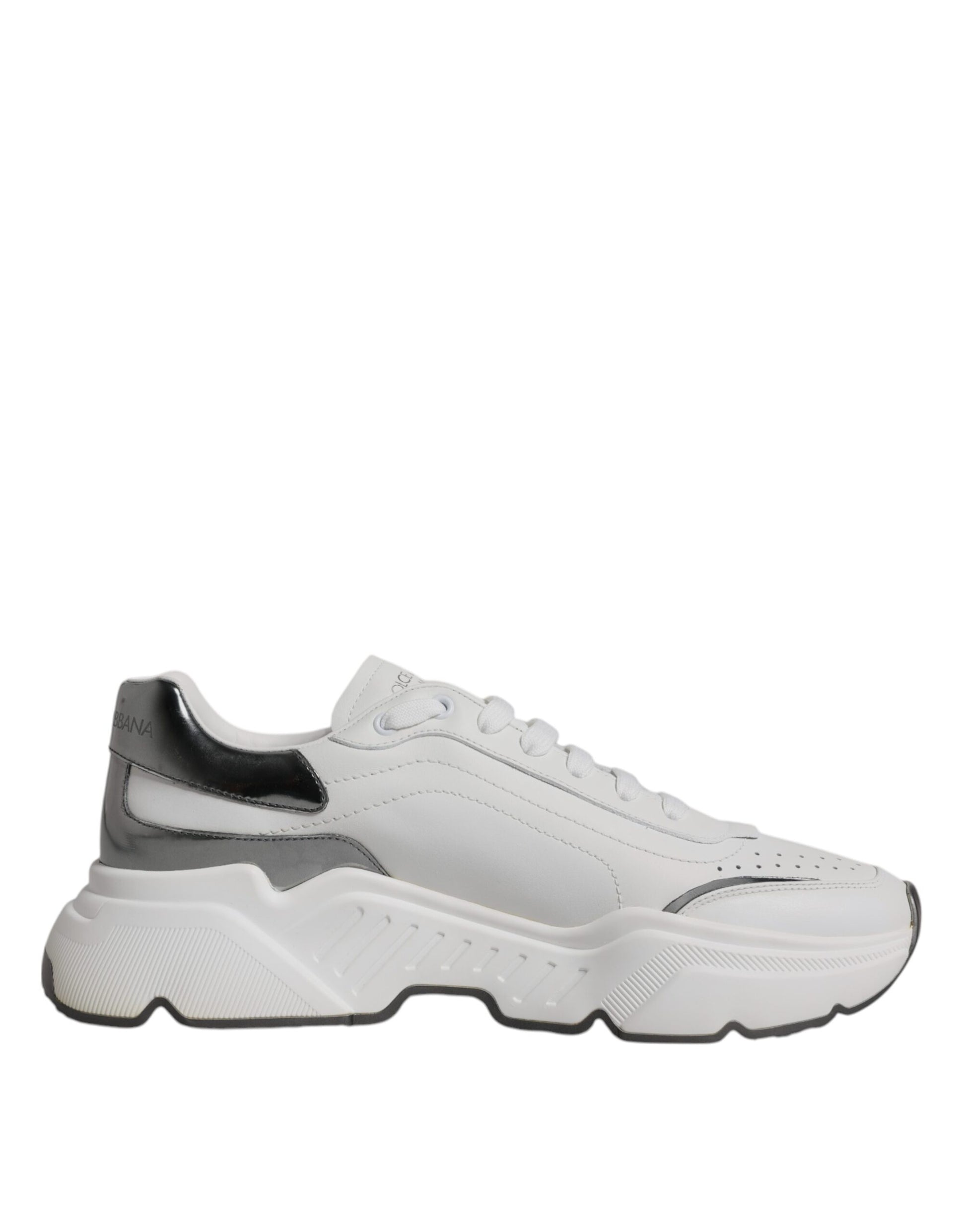 White Silver DAYMASTER Leather Sneakers Shoes