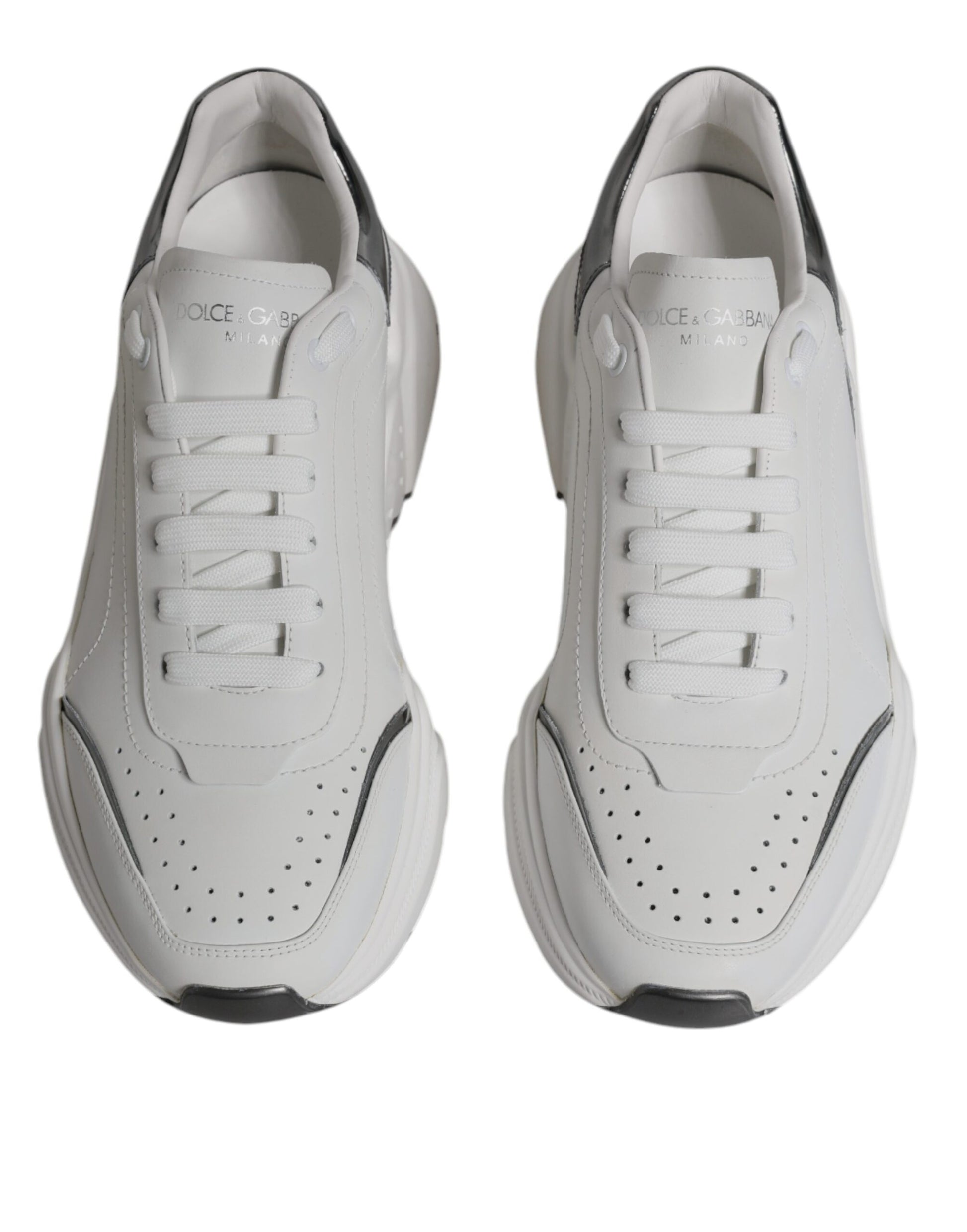 White Silver DAYMASTER Leather Men Sneakers Shoes