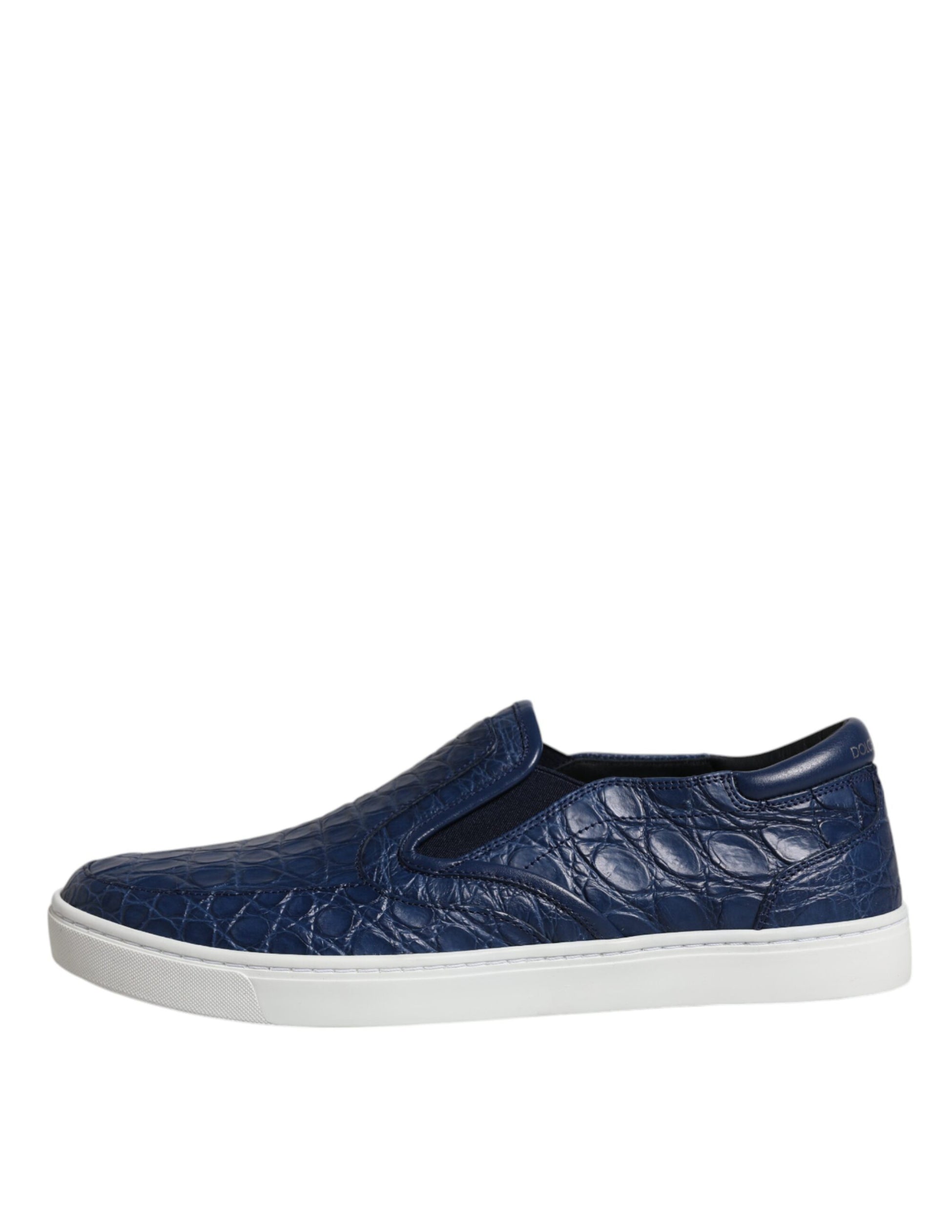 Dolce & Gabbana Blue Croc Exotic Leather Men Sneakers