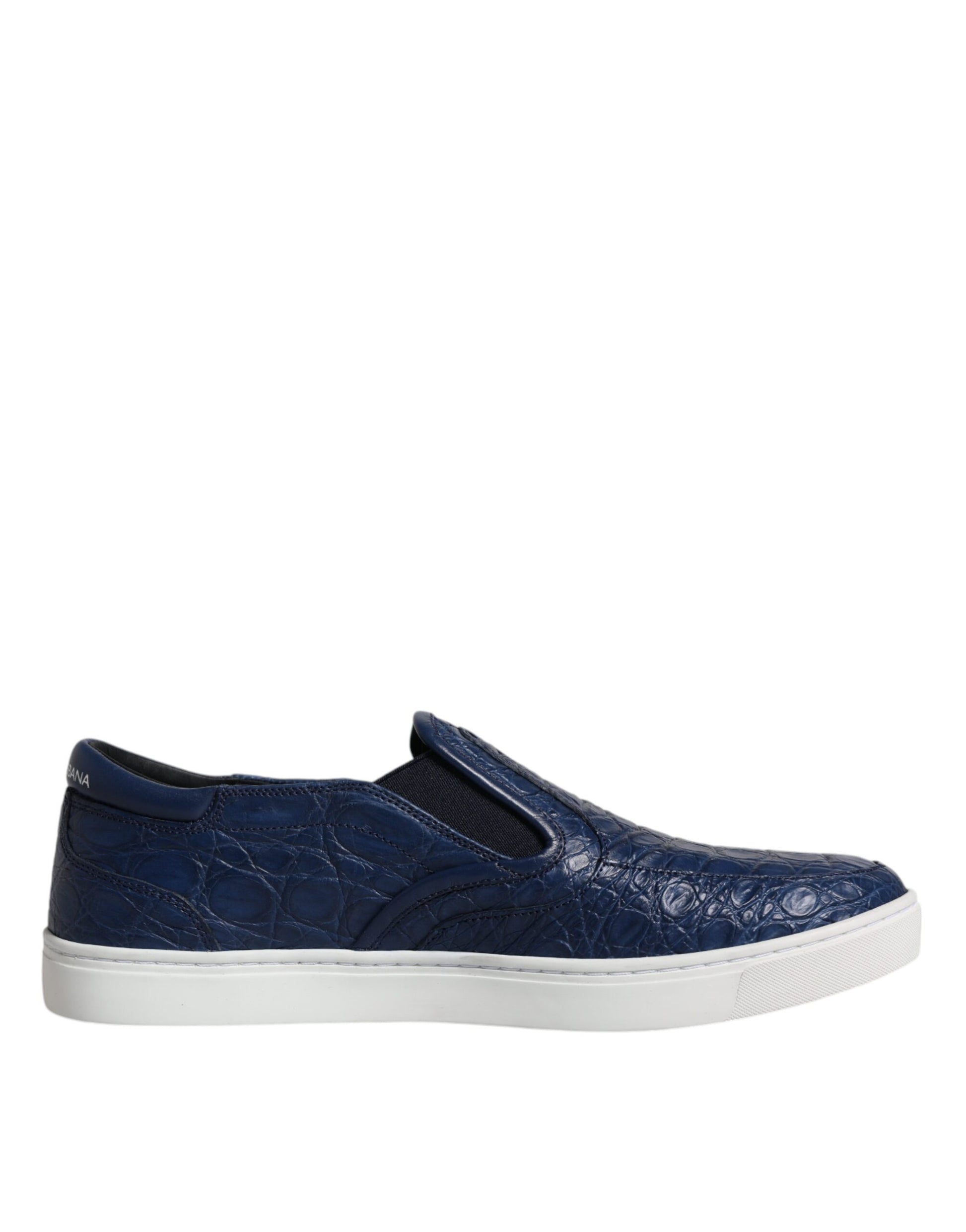 Dolce & Gabbana Blue Croc Exotic Leather Men Sneakers