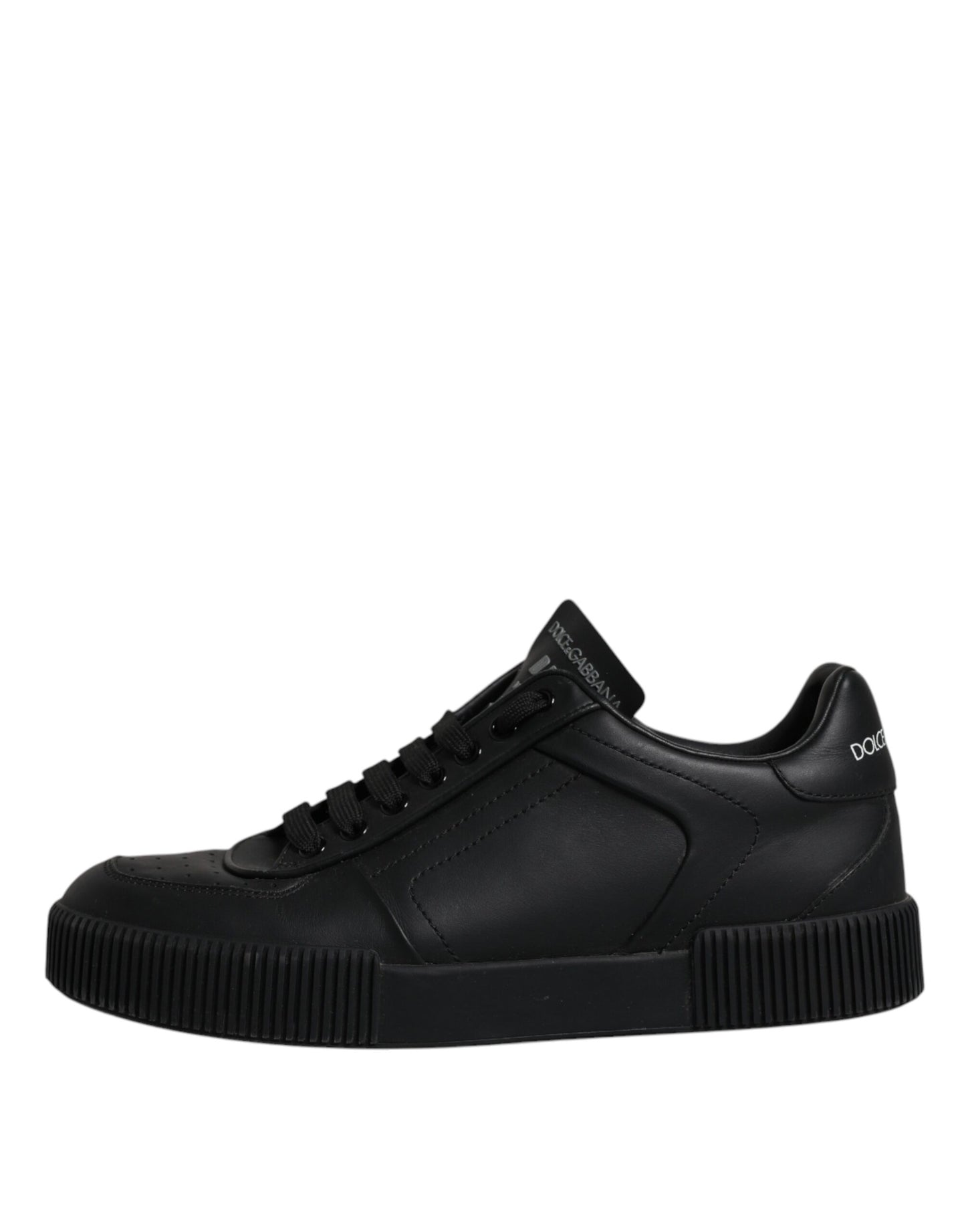 Black Miami Leather Low Top Sneakers Shoes