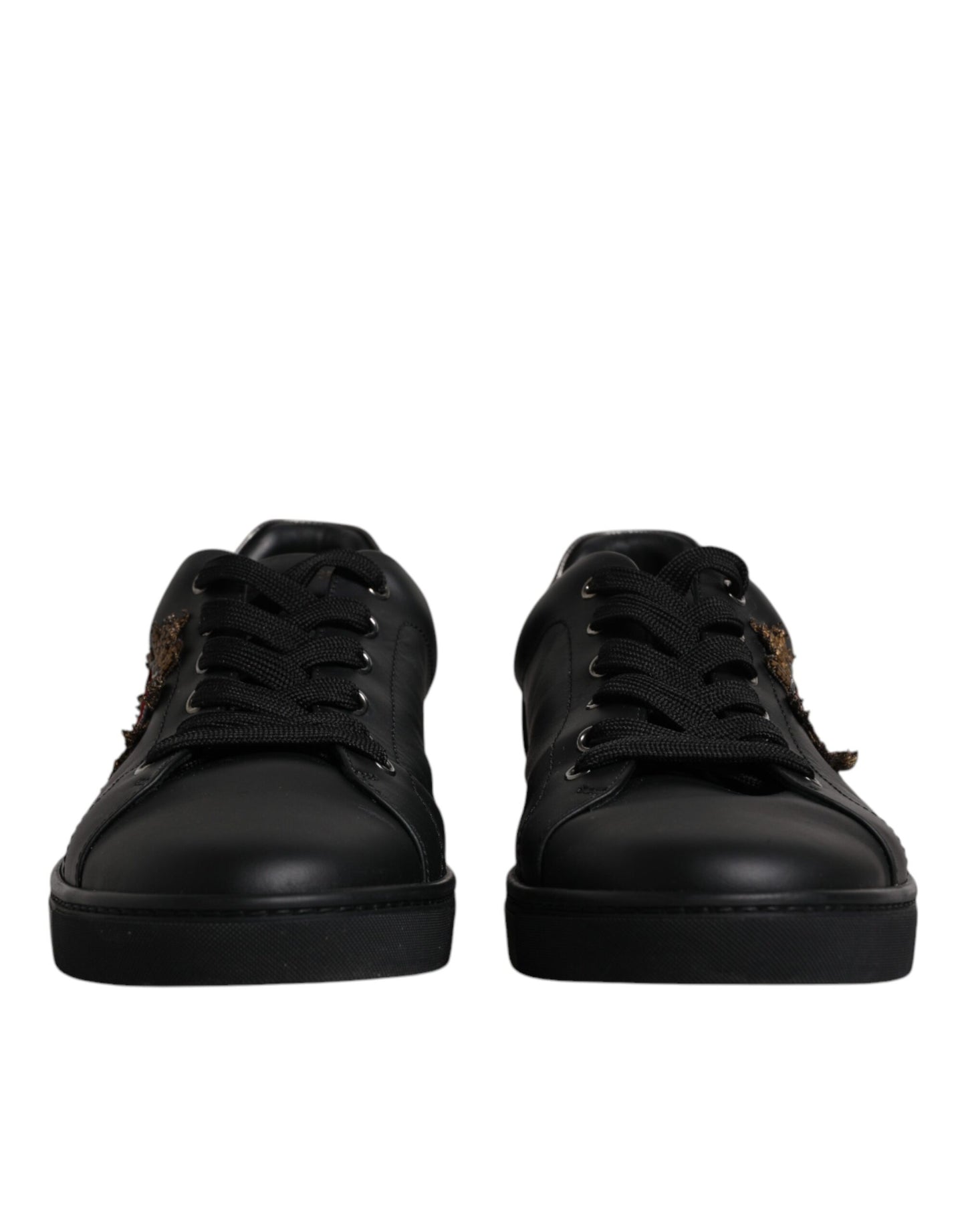 Black Leather London Heart Men Sneakers Shoes