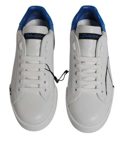 White Blue Portofino Low Top Sneakers Shoes