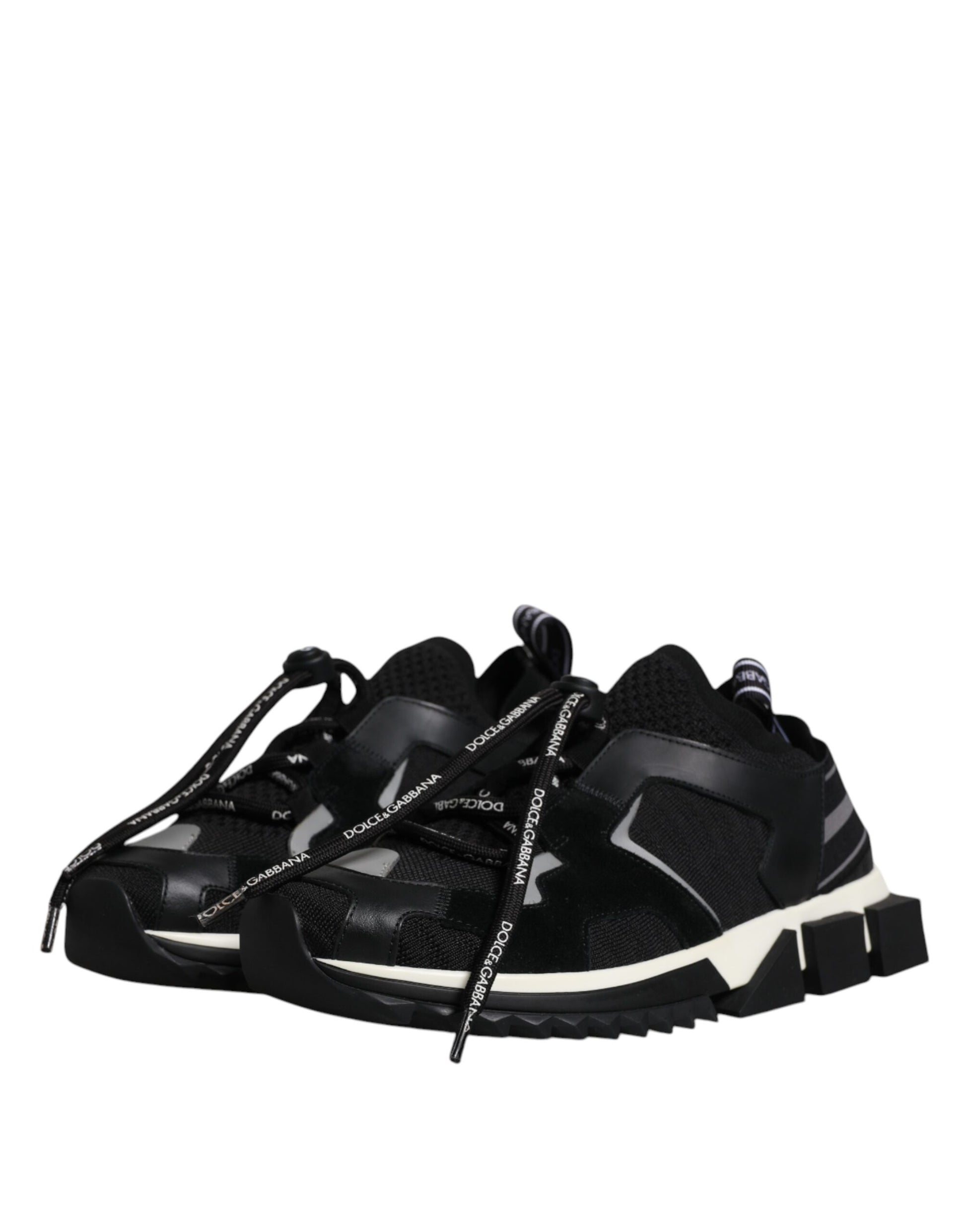 Dolce & Gabbana Black & White Logo Sorrento Sneakers for Men