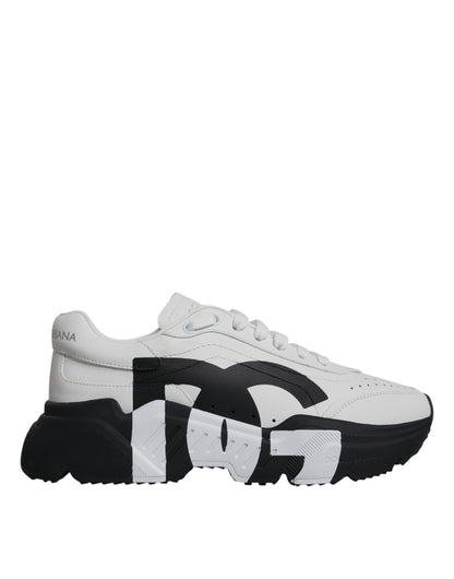 White Black DAYMASTER Leather Sneakers Shoes