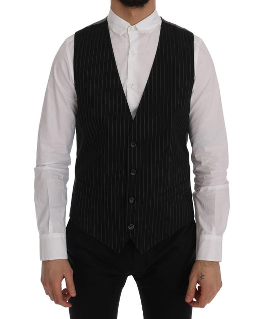  - Sleek Striped Waistcoat Vest