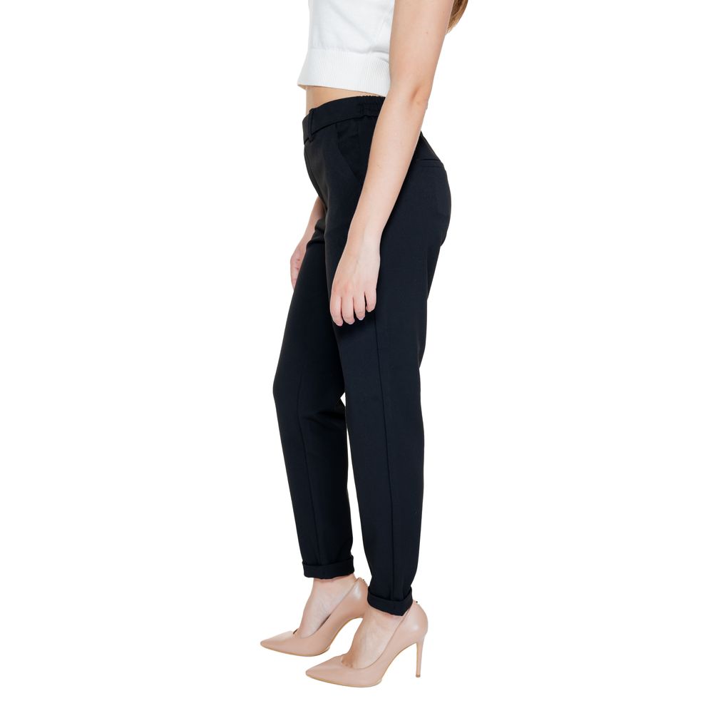 Black Polyester Jeans & Pant