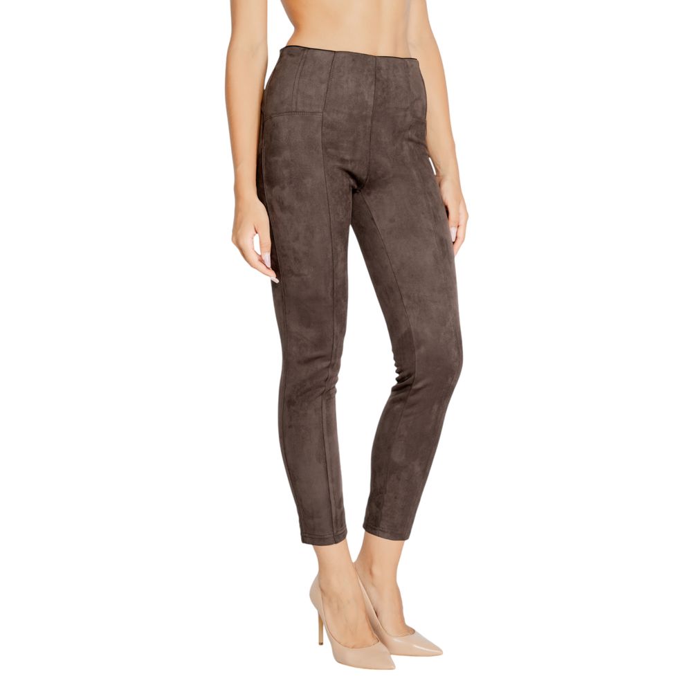 Brown Polyester Jeans & Pant