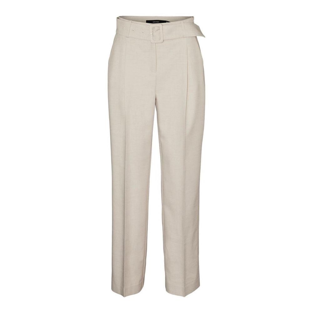 Chic Gray Polyester Women's Regular Trousers