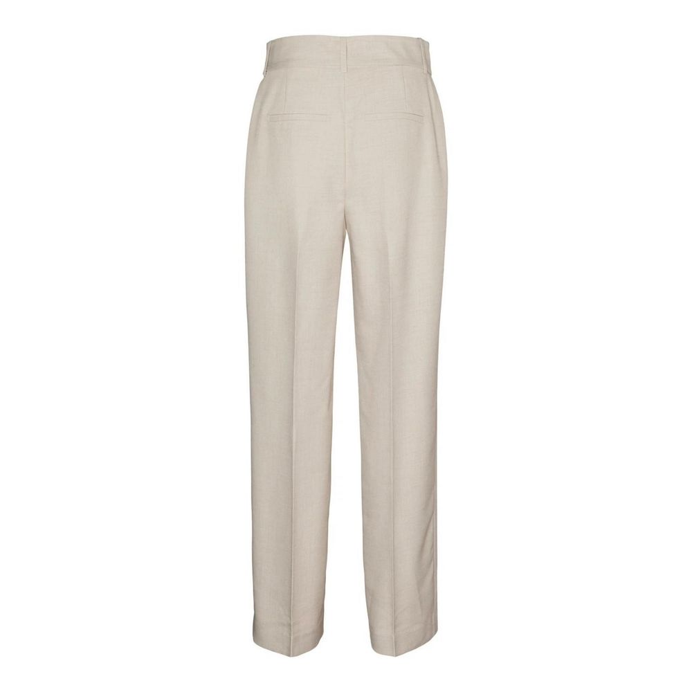 Chic Gray Polyester Women's Regular Trousers