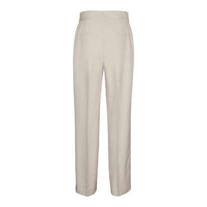 Chic Gray Polyester Women's Regular Trousers