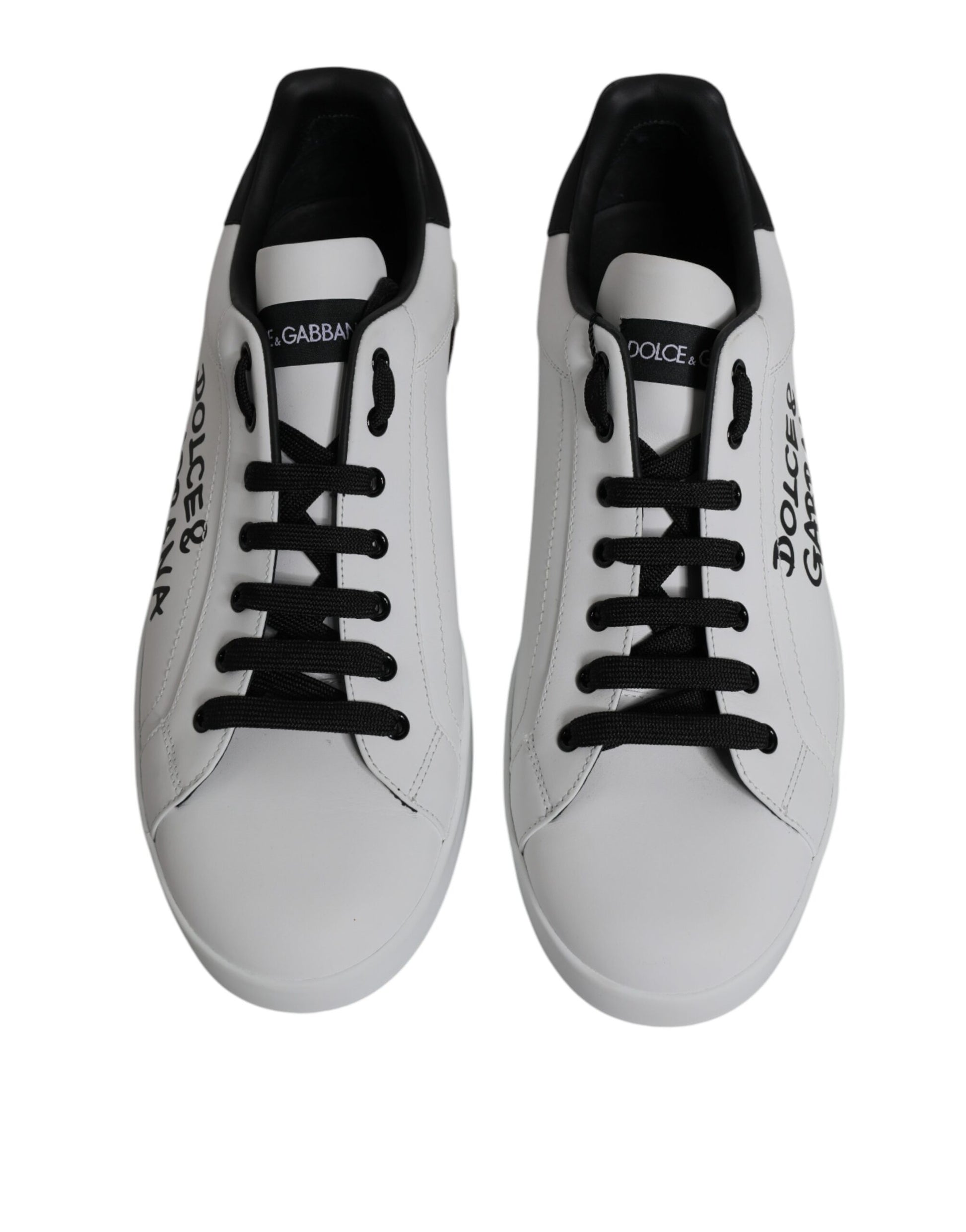 White Leather Logo Portofino Sneakers Shoes