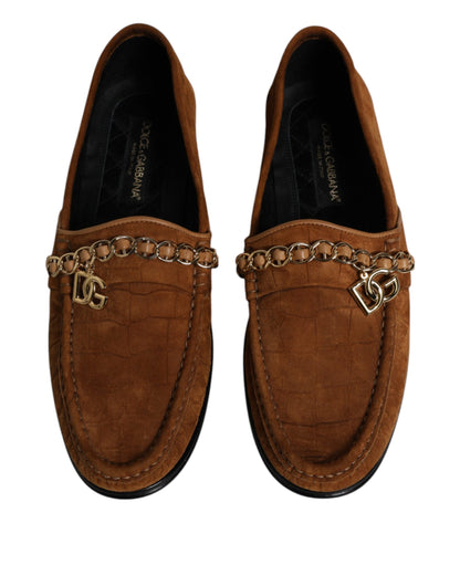 Brown Suede Leather Loafers Dress Shoes