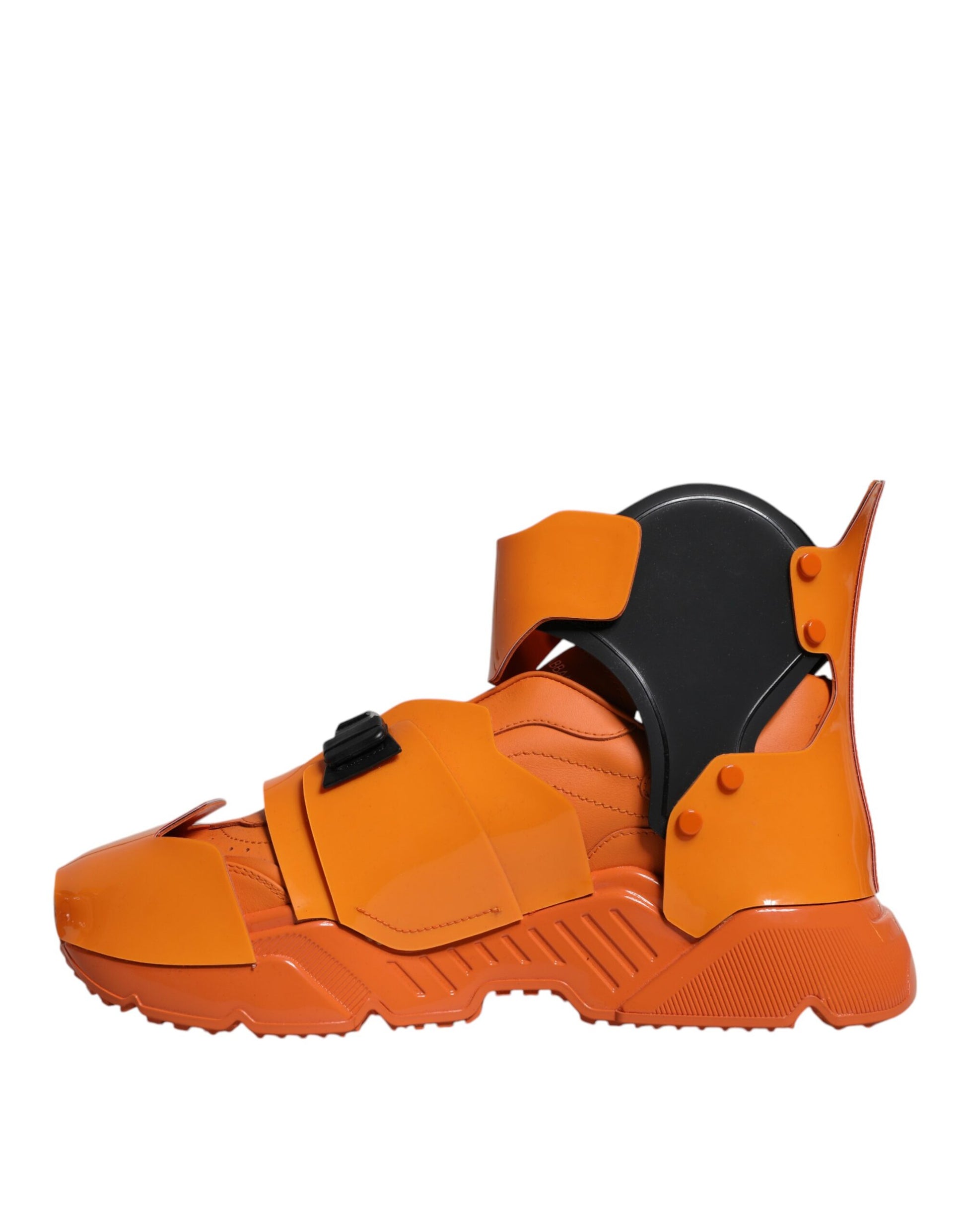 Orange Multi Panel Chunky High Top Sneakers Shoes