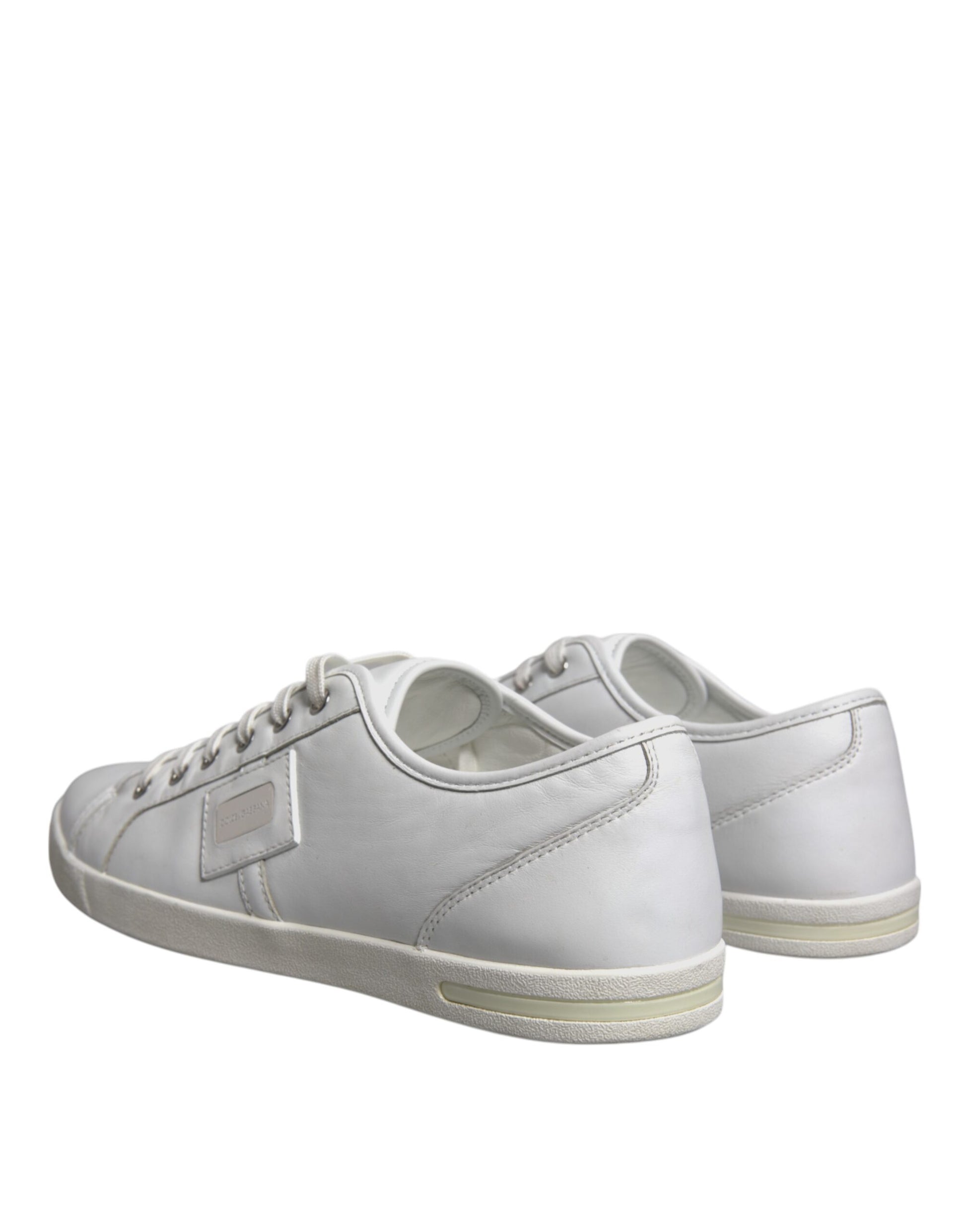 White Logo Leather Low Top Men Sneakers Shoes